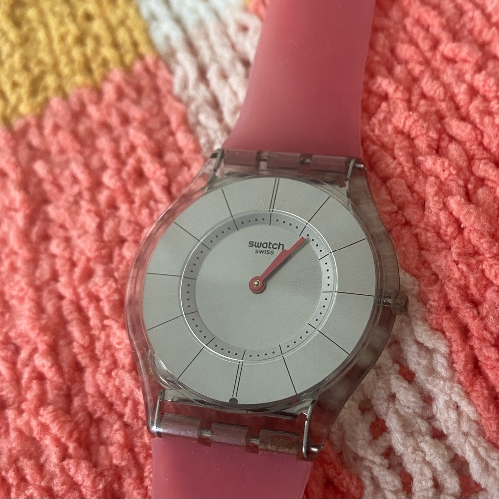 Swatch Pink and Silver Women's Watch